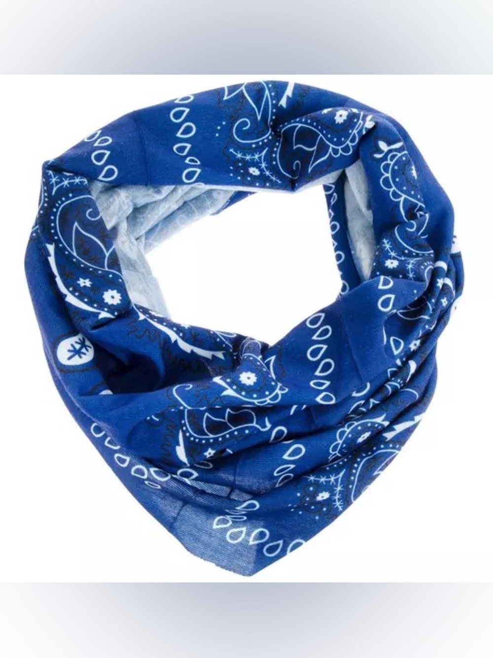 Patriotic Blue Paisley Infinity Bandana - New - Never Worn!